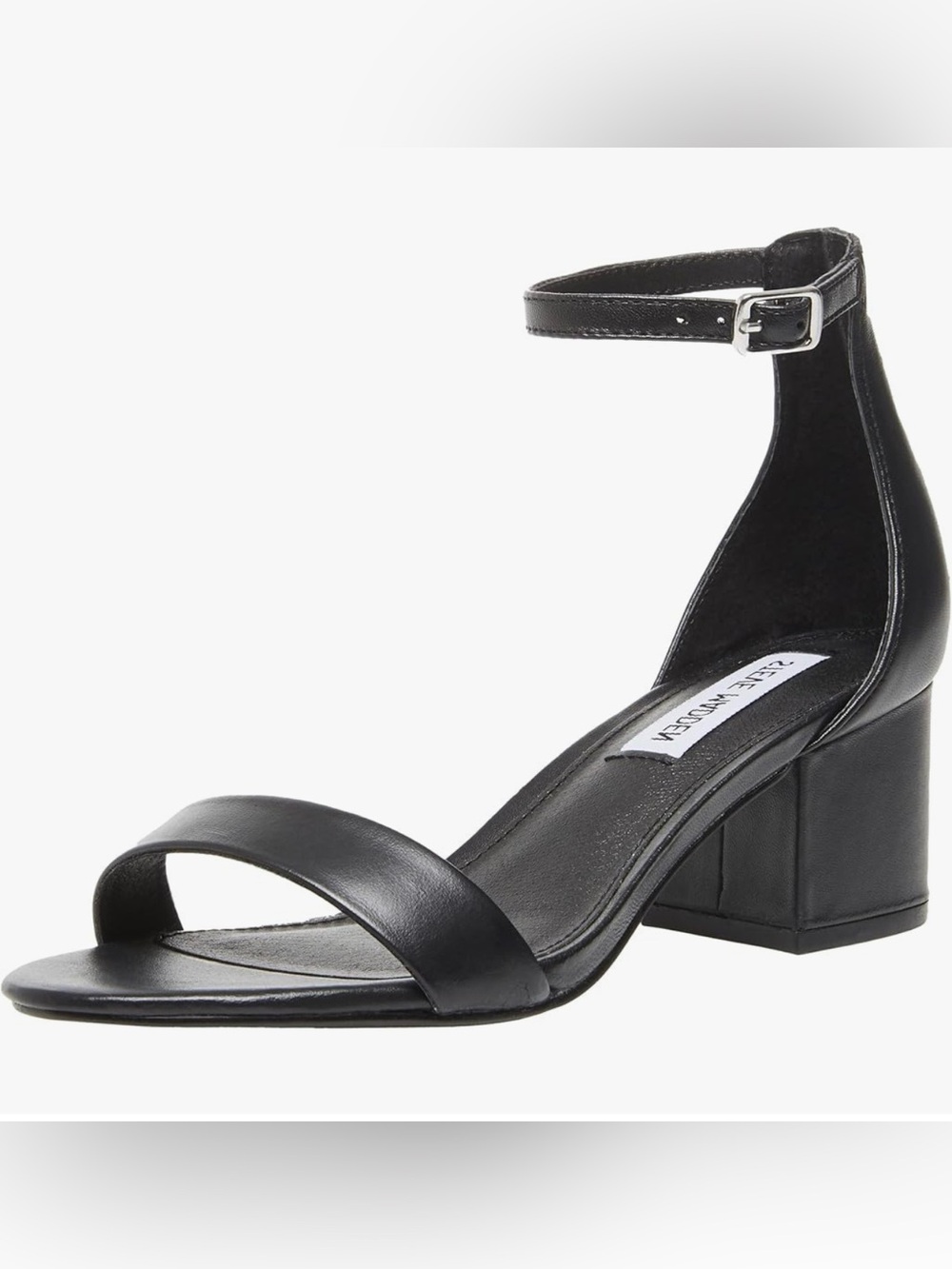 Steve Madden Irene Black Ankle-Strap Block Heel Sandal